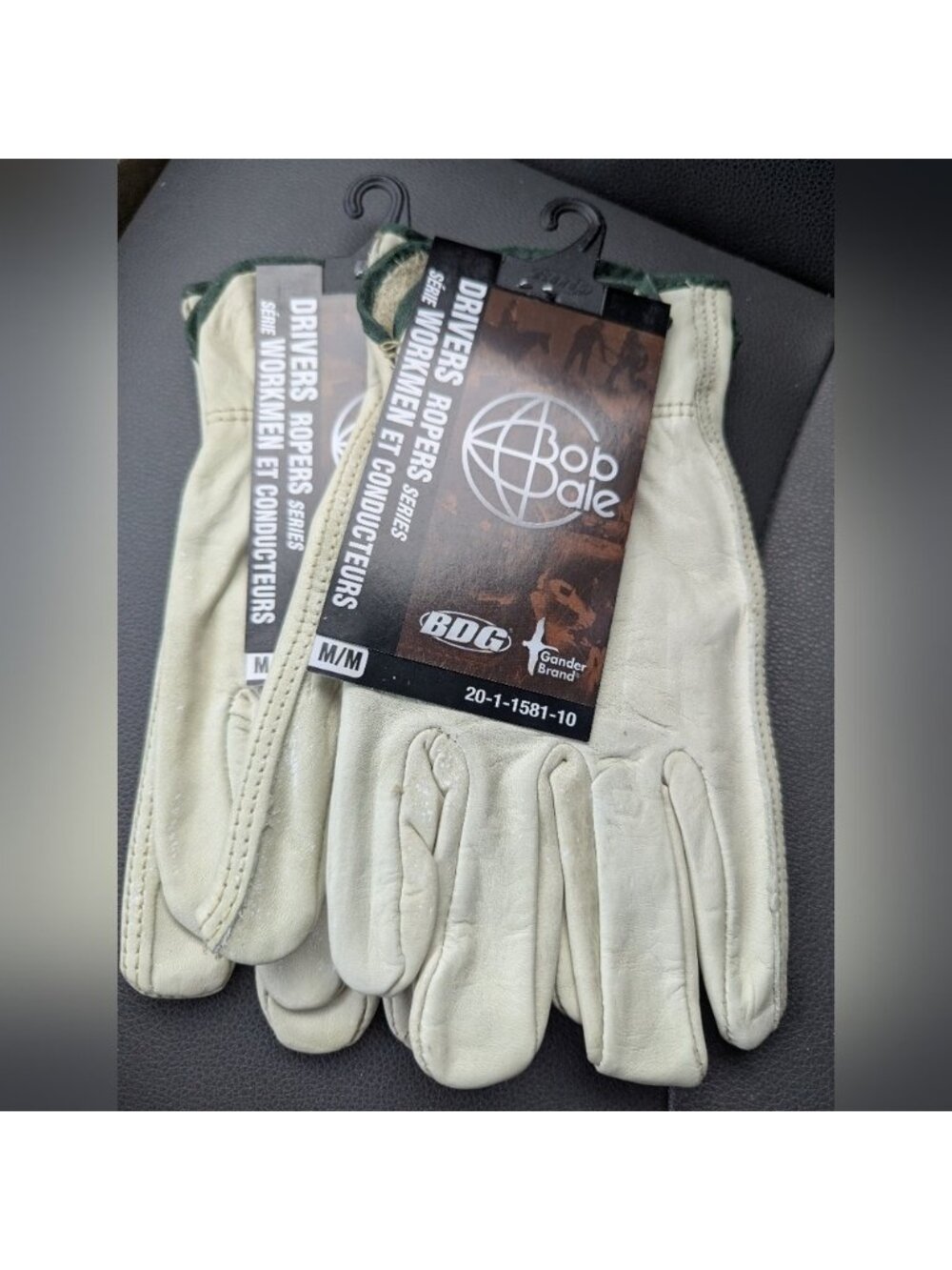 Bob Dale Gloves Leather Driver/Roper Gloves, 12, Grain Cowhide Palm Size medium